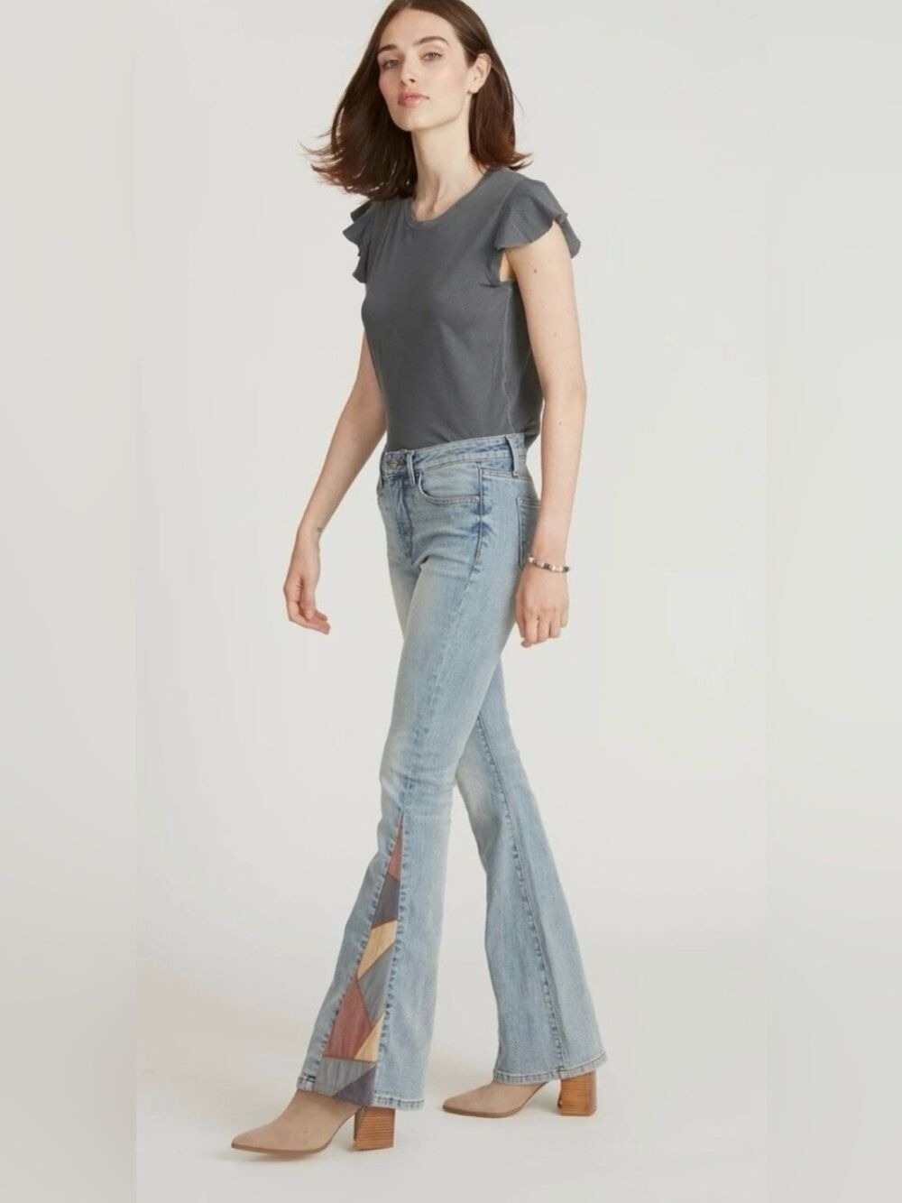 Driftwood Boho Farrah Patchwork Flare Jeans